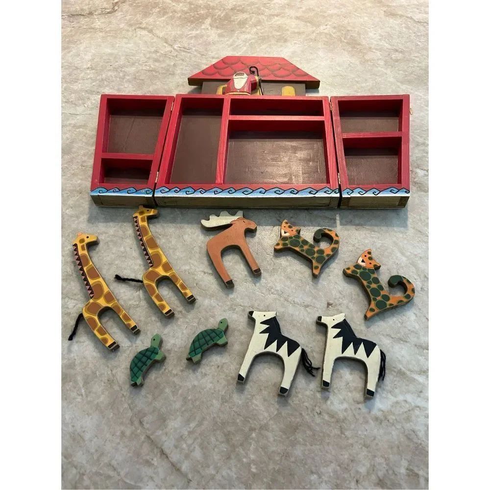 Vintage Wooden Noah’s Ark Set
